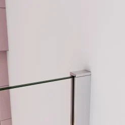 paroi de douche à l'italienne fixe 130x200cm,style atelier,Profilé en aluminium chromé,en 8mm verre anticalcaire,sans receveur