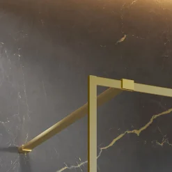 Paroi de douche à l'italienne transparente, profilé doré 140 cm, Schulte Impériale Contoura