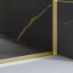 Paroi de douche à l'italienne transparente, profilé doré 140 cm, Schulte Impériale Contoura