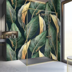 Paroi de douche à l'italienne transparente, profilé doré 90 cm, Schulte Impériale Contoura