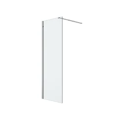 Paroi de douche à l'italienne fixe l.70 x H.195 cm, verre transparent, profilés alu chrome, GoodHome Ledava