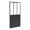 Paroi de douche à l'italienne style atelier - Noir mat - 140 x 200 cm - URBANIK