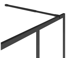 Paroi de douche à l'italienne style atelier - Noir mat - 140 x 200 cm - URBANIK