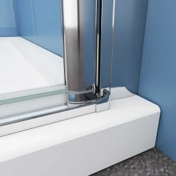 Paroi de douche à l'italienne chrome L75 x H195cm style atelier,pivotante et pliante,6mm verre anticalcaire