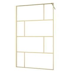 Paroi de douche à l'italienne fixe 120 x 195 cm, doré brossé, Galedo Bricks Gold