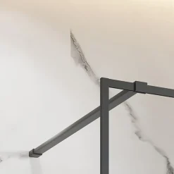 Paroi de douche à l'italienne transparente, profilé noir mat 90 cm, Schulte Impériale Contoura