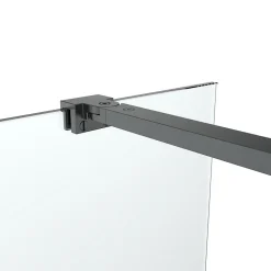 Paroi de douche à l'italienne fixe l.100 x H.195 cm, verre transparent, profilés alu noir, GoodHome Ledava
