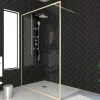 Paroi de douche à l'italienne dorée Galedo Golden Edge transparent 120cm