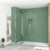 Paroi de douche à l'italienne H.195 x l.140 cm, ép. 5 mm, profilé chrome, Galedo Essentiel