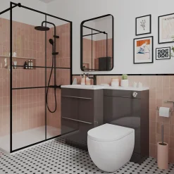 Paroi de douche à l'italienne GoodHome Ahti transparent profilé noir 120 cm