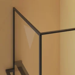 Paroi de douche 120 x 200 avec Porte Serviette et Porte Savon cadre complet Noire Essebagno