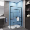 Paroi de douche 140 x 200cm - 8mm verre anticalcaire Style moderne + Étagère de Douche 140cm en alu