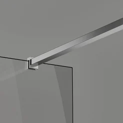Paroi de douche a l italienne 70x200 cm Verre trempe 8 mm Profile mural et barre de stabilisation 90 cm recoupable Aluminium
