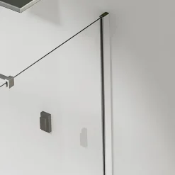 Paroi de douche a l italienne 70x200 cm Verre trempe 8 mm Profile mural et barre de stabilisation 90 cm recoupable Aluminium