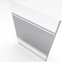 Paroi de Douche avec Bande Miroir 140x200cm - Verre 8mm - Profilé Chrome - FREEDOM 2 MIRROR
