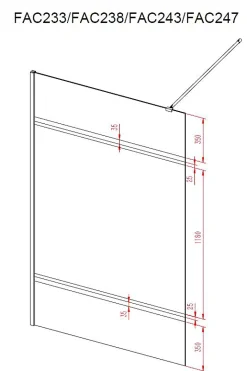 Paroi de Douche avec Bande Miroir 140x200cm - Verre 8mm - Profilé Chrome - FREEDOM 2 MIRROR
