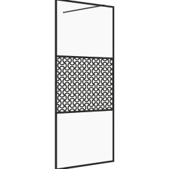 Paroi de douche avec verre ESG transparent 100x195 cm Noir vidaXL