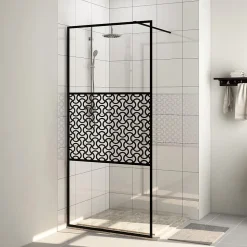 Paroi de douche avec verre ESG transparent 100x195 cm Noir vidaXL