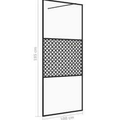 Paroi de douche avec verre ESG transparent 100x195 cm Noir vidaXL