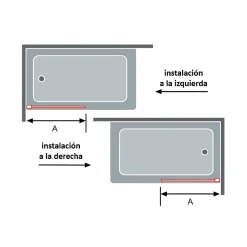 Paroi de douche coulissante DELTA - Noir Mat - 157-159.6 cm - Fermeture amortie - Réversible - Anticalcaire