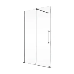Paroi de douche coulissante l.140xH.200cm, Walk In, verre transparent anticalcaire 8mm, profilé chromé, Schulte NewStyle