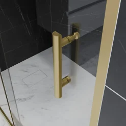 Paroi de douche coulissante 160 cm cadre doré GOLDY