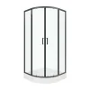 Paroi de douche d'angle avec receveur - Noir - L90 x l90 x H192 cm - SIDOA