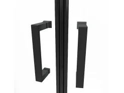 Paroi de douche d'angle avec receveur - Noir - L90 x l90 x H192 cm - SIDOA