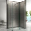 Paroi de douche d'angle NAPOLI H.200 cm porte coulissante verre 8 mm transparent 90 x 160 cm (porte 160) - Saniverre