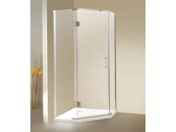 Paroi de douche d'angle porte battante - receveur inclus - ARDIA - 90x185 cm