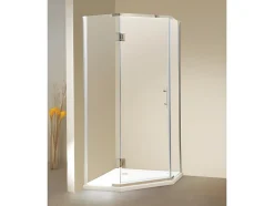 Paroi de douche d'angle porte battante - receveur inclus - ARDIA - 90x185 cm