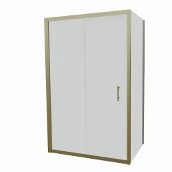Paroi de douche d'angle porte coulissante + retour fixe GOLDY 120 cm x 80 cm