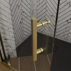 Paroi de douche d'angle porte pivotante + retour fixe GOLDY 90 cm x 90 cm