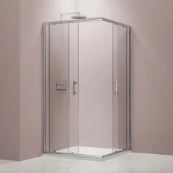 Paroi de douche d'angle,porte coulissante, en verre véritable NANO EX506 90x120x195cm - sans receveur