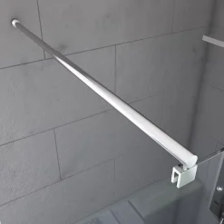Paroi de Douche Dépolie 140x200cm + Barre de fixation extensible - Verre 8mm - Finition Chrome