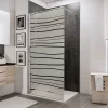 Paroi de douche fixe à l'italienne l.120xH.190cm, Walk In, verre transparent anticalcaire 6mm, décor Mistral, profilé chromé, Schulte NewStyle