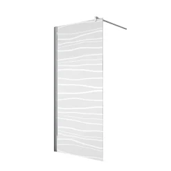 Paroi de douche fixe à l'italienne l.120xH.190cm, Walk In, verre transparent anticalcaire 6mm, décor Mistral, profilé chromé, Schulte NewStyle