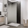 Paroi de douche fixe à l'italienne l.120xH.190cm, Walk In, verre transparent anticalcaire 6mm, décor Brouillard, Schulte NewStyle