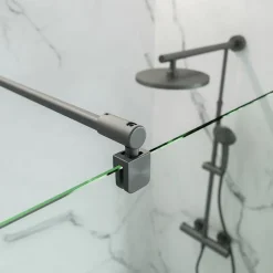 Paroi de douche fixe à l'italienne l.90xH.200cm, Walk In, verre transparent anticalcaire 6mm, profilé gun metal, Schulte NewStyle