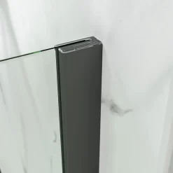 Paroi de douche fixe à l'italienne l.90xH.200cm, Walk In, verre transparent anticalcaire 6mm, profilé gun metal, Schulte NewStyle