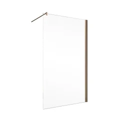 Paroi de douche fixe à l'italienne l.90xH.200cm, Walk In, verre transparent anticalcaire 6mm, profilé cuivré, Schulte NewStyle