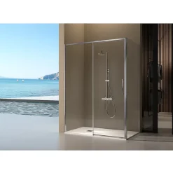 Paroi de douche fixe + porte coulissante DELTA 120-122.6 cm