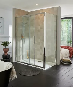 Paroi de douche fixe Cooke & Lewis Zilia transparente 90 cm