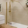 Paroi de douche fixe dorée 110 cm x 200 cm GOLDY - Verre 8 mm