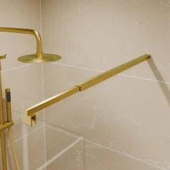 Paroi de douche fixe dorée 110 cm x 200 cm GOLDY - Verre 8 mm