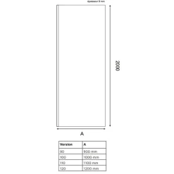 Paroi de douche fixe dorée 110 cm x 200 cm GOLDY - Verre 8 mm