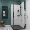 Paroi de douche fixe GoodHome Ezili transparente profilé noir 90 cm