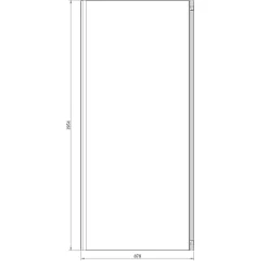 Paroi de douche fixe l.90 x 195 cm, profilés alu finition doré brossé, GoodHome Ledava