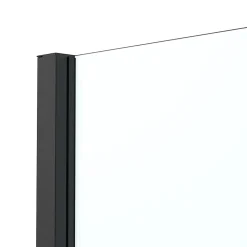 Paroi de douche fixe l.90 x H.195 cm, verre transparent, profilés alu noir, GoodHome Ledava