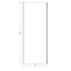 Paroi de douche fixe l.80 x H.195 cm, bandes miroir, profilés alu chrome, GoodHome Ledava
